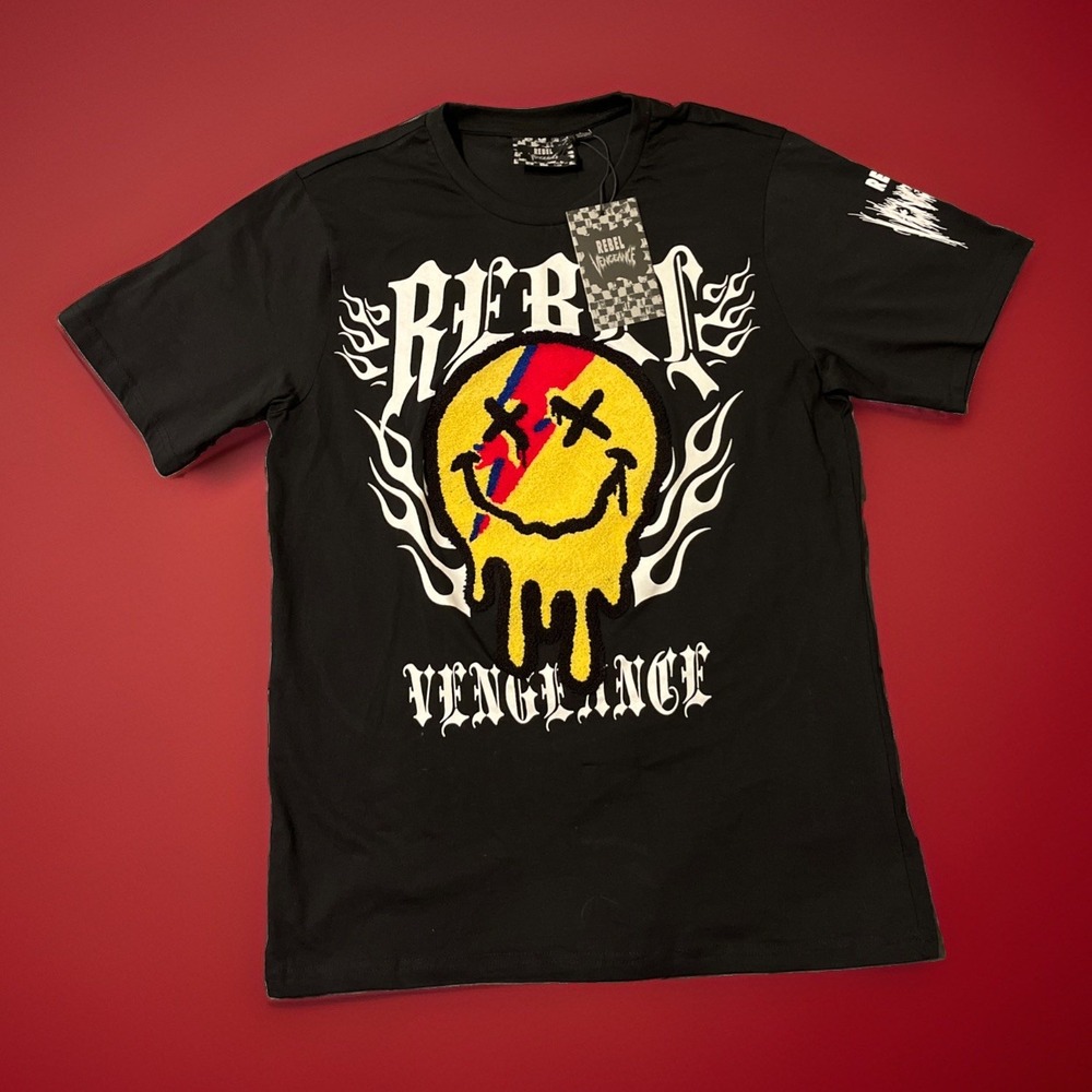 Rebel Vengeance T Shirt Logo White Tiger Azure Dragon Street Skater S